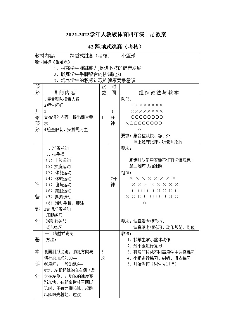 小学体育电子备课教案(图1)